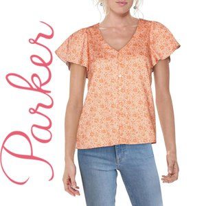 Parker Gloria Floral V-Neck Button-Down Top